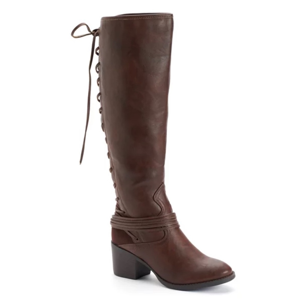 Faux leather brown boots in great condition.